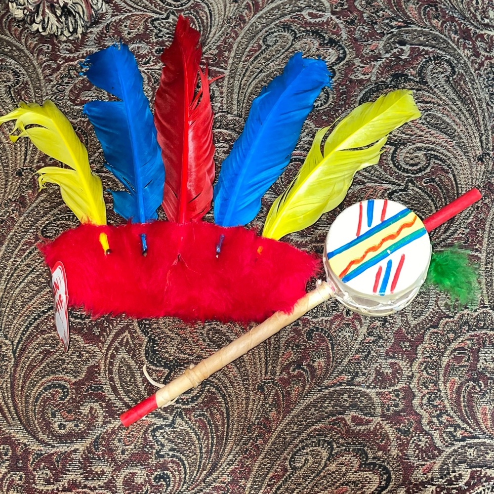Colorful Feathered Kids Costume Set